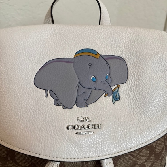 Disney X Coach Elle Backpack In Signature Canvas With Dumbo - Picture 12 of 12
